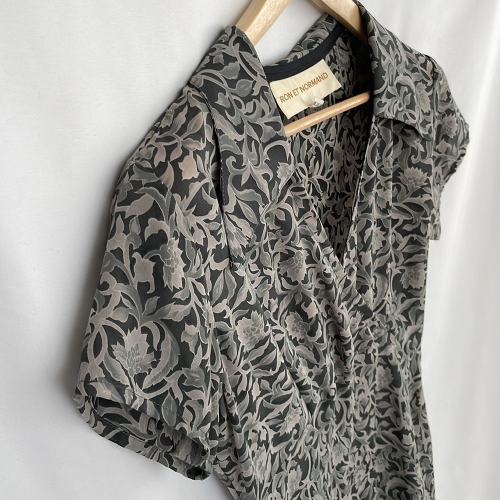 RON ET NORMAND Vintage designer Art Deco Floral Maxi Dress Size M